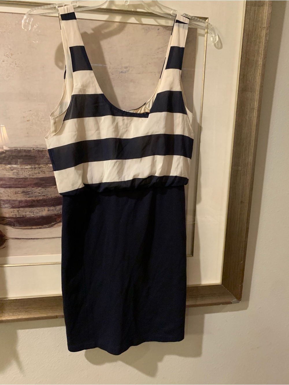 Alice + Olivia Navy and White Striped Mini Dress